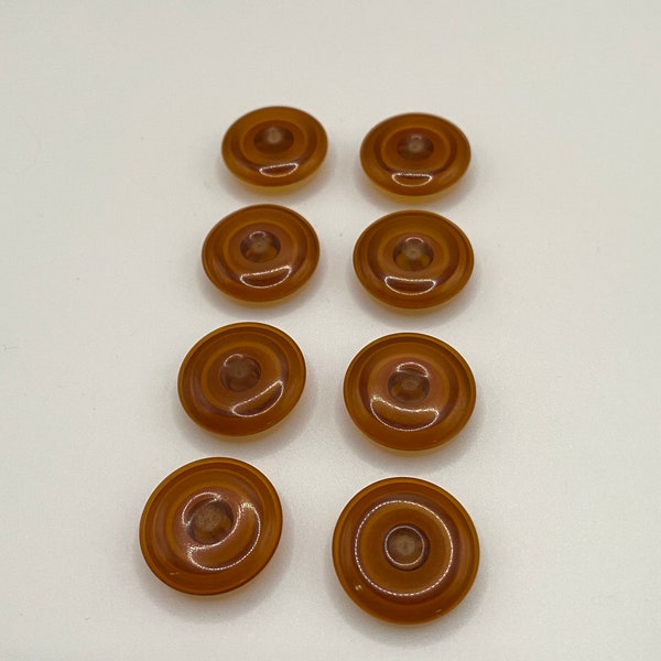 Set of 8 Matching Bakelite Buttons - Dark Apple Juice Root Beer Shank Style, Round Matching Antique Buttons for Timepiece 1920’s 1930’s
