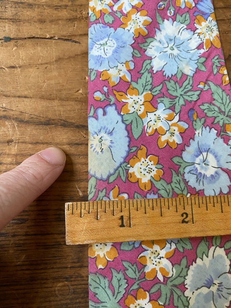 Vintage Liberty of London Cotton Neck Tie Pink Orange Periwinkle Blue Floral Necktie, Vintage Wedding, Special Tie or Gift Unique image 7