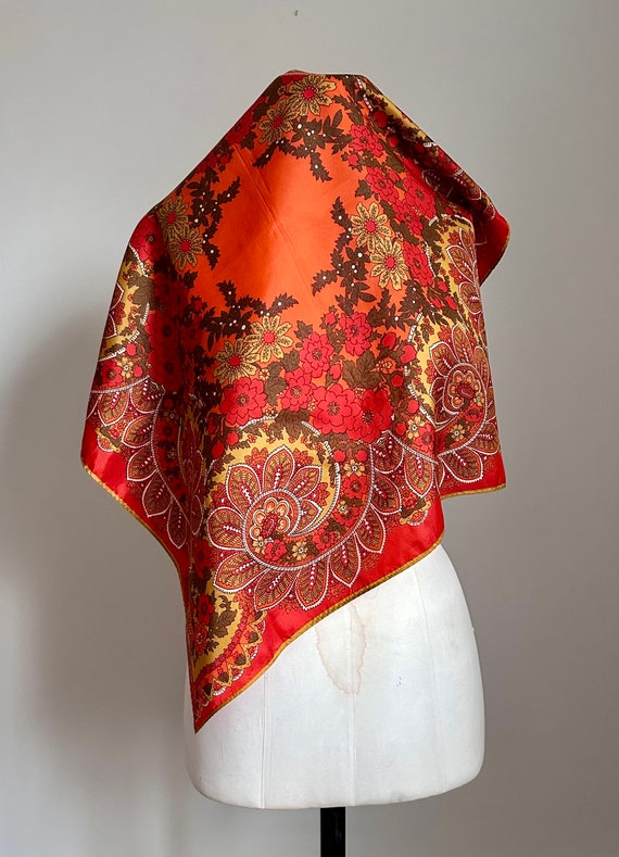 Vintage Vera Neumann Paisley Design Scarf - Brigh… - image 2