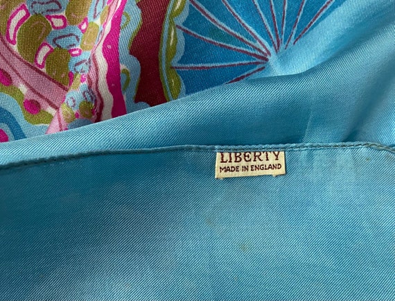 Vintage Liberty of London Silk Scarf - Bright Pai… - image 5