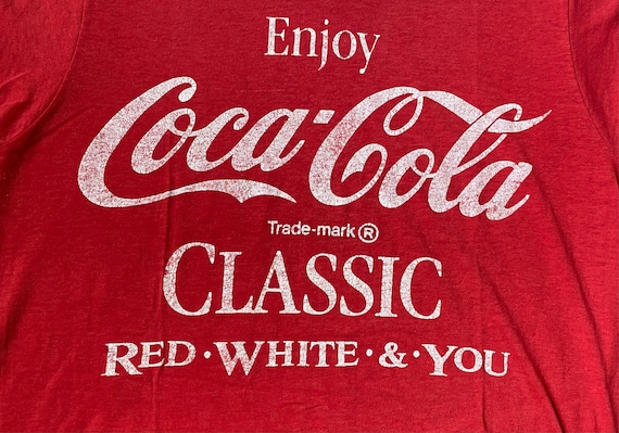 Vintage 1970’s Coca Cola Red T-Shirt - Red White … - image 4