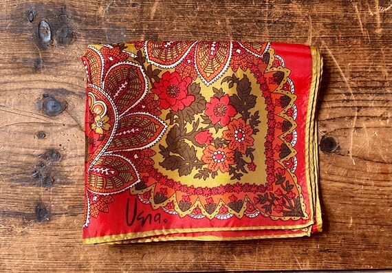 Vintage Vera Neumann Paisley Design Scarf - Brigh… - image 3