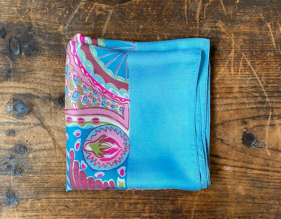 Vintage Liberty of London Silk Scarf - Bright Pai… - image 4