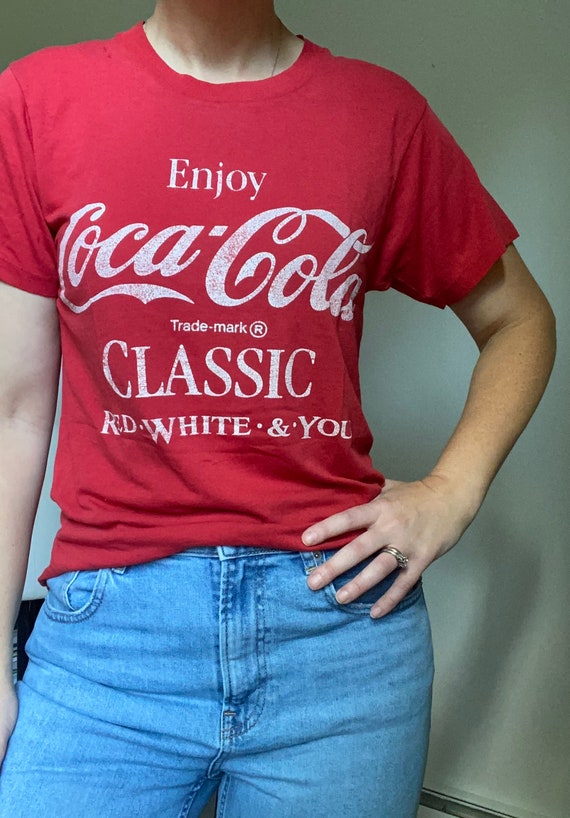 Vintage 1970’s Coca Cola Red T-Shirt - Red White … - image 1