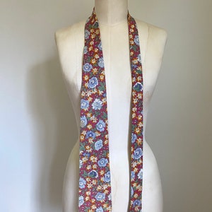 Vintage Liberty of London Cotton Neck Tie Pink Orange Periwinkle Blue Floral Necktie, Vintage Wedding, Special Tie or Gift Unique image 5