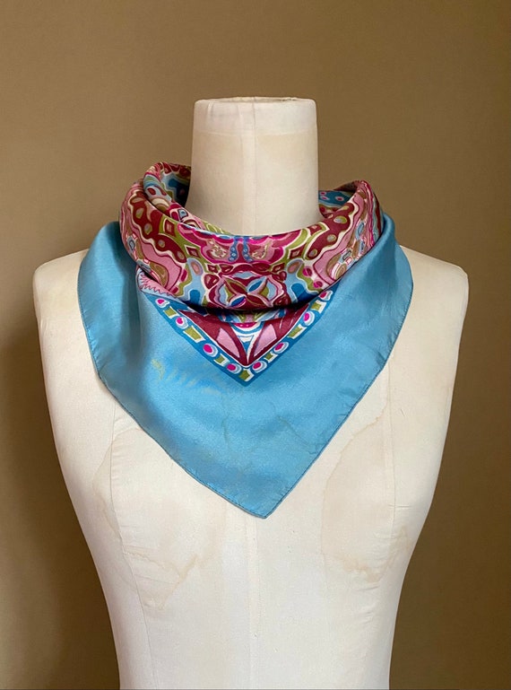 Vintage Liberty of London Silk Scarf - Bright Pai… - image 2