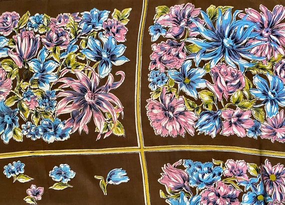 Vintage 1950’s Floral Silk Scarf - Huge Size, Win… - image 6