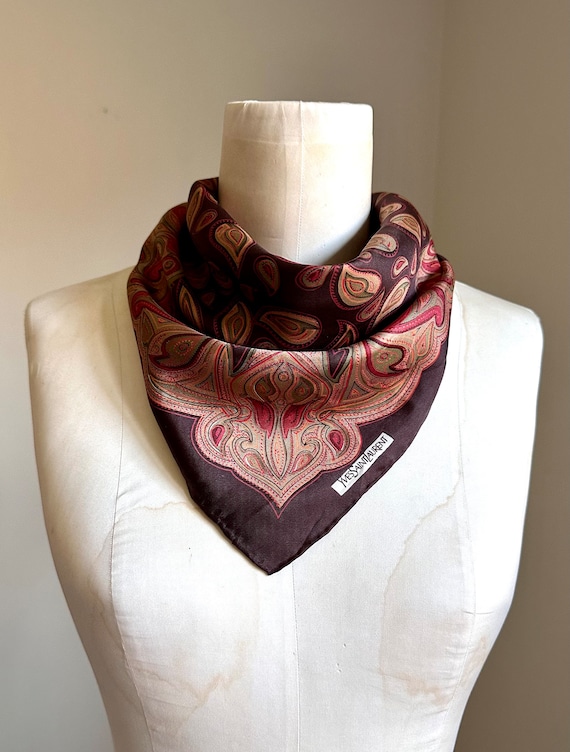 Silk Foulard Foulard Yves Saint Laurent Vintage Silk Yves Saint - Main Image