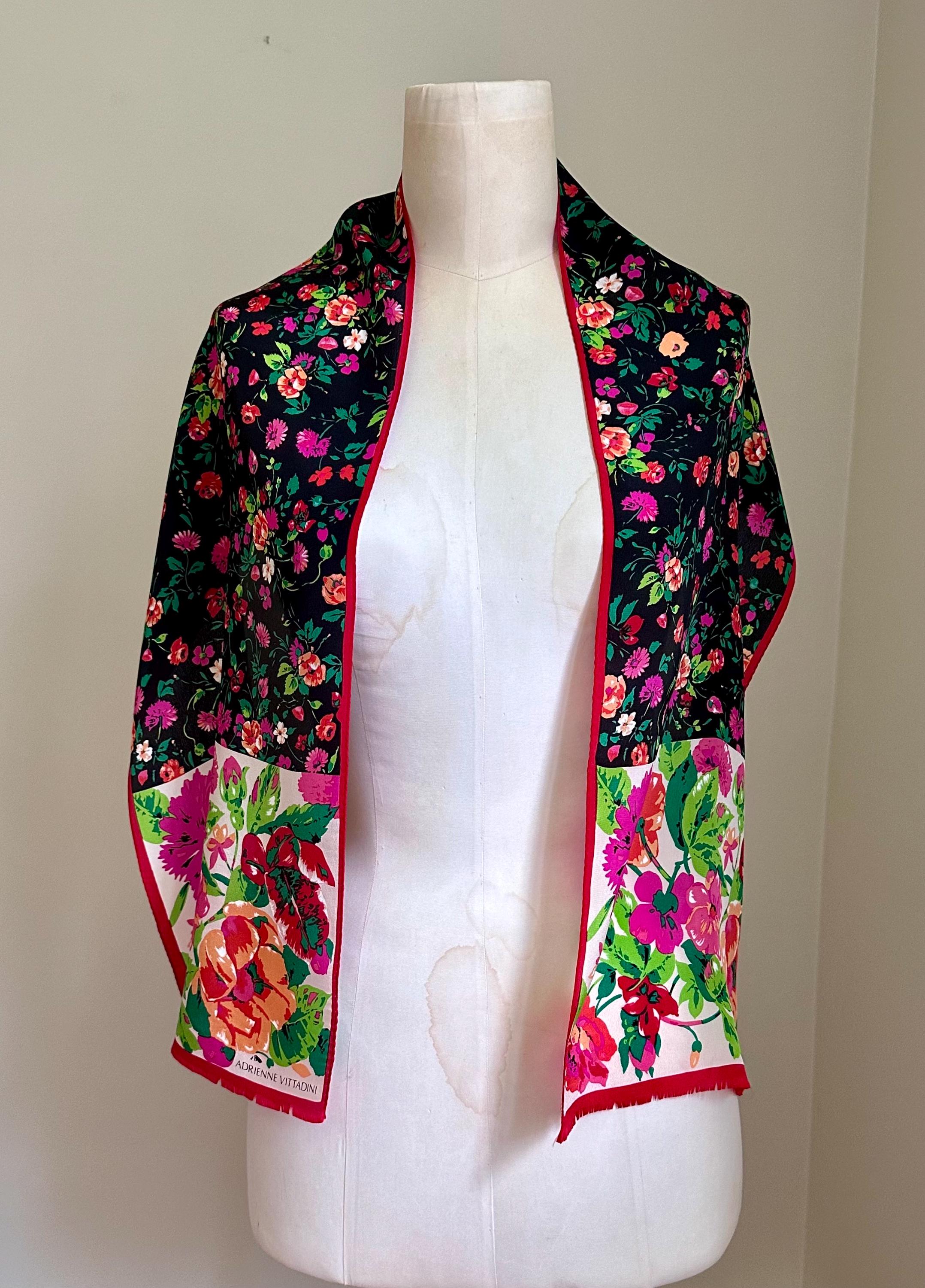 Vintage Silk ? Scarf by ADRIENNE VITTADINI Size 90X90 CM 35.5X35.5 INCHES Adrienne Vittadini Vintage Silk Scarf Purple Beige Floral  main image 3