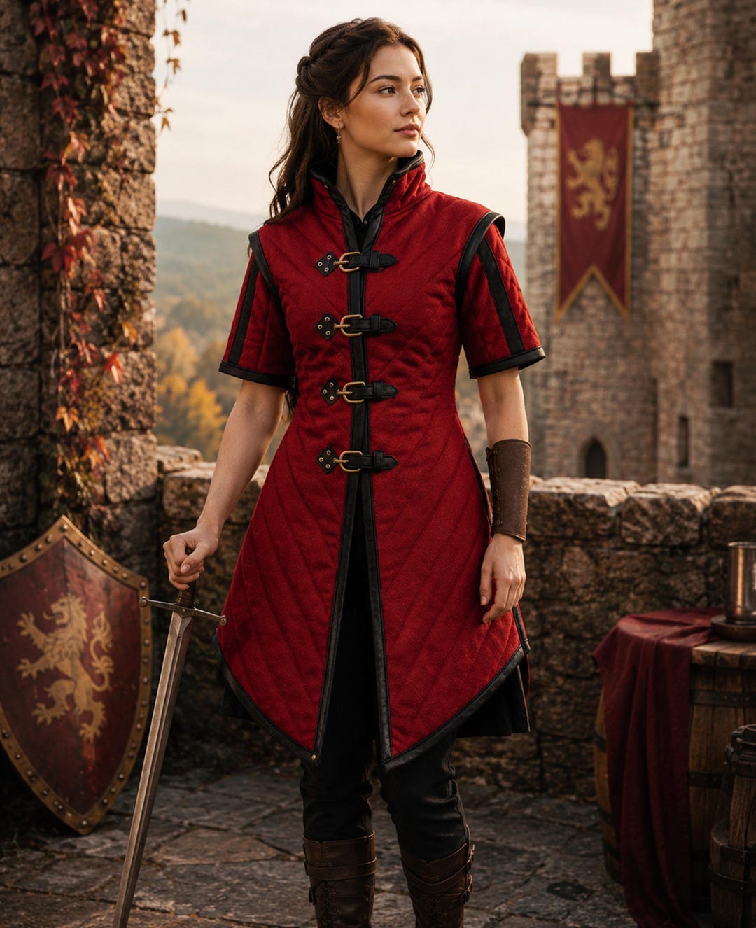 Sentinel Coat Lady Sentinel Gambeson | Women's Medieval Armor | Quilted LARP Coat - Etsy