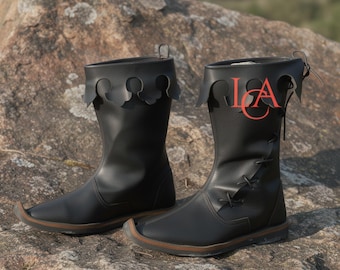 Medieval Leather Boots for Ren Faire, LARP & Pirate Cosplay Easter Day Gift