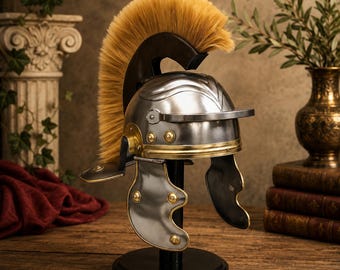Roman Centurion Helmet | Imperial Gallic Helmet with Brown Plume