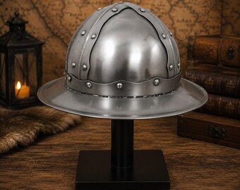 Medieval Kettle Helmet | Steel War Hat | Wearable Crusader Helmet