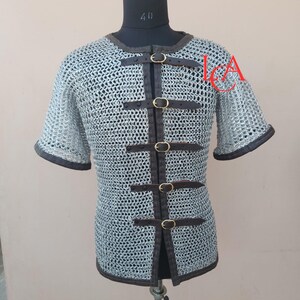Chain mail shirt , 10 mm chain mail shirt front open aluminum shirt , Medieval hauberk , Easter day Gifts