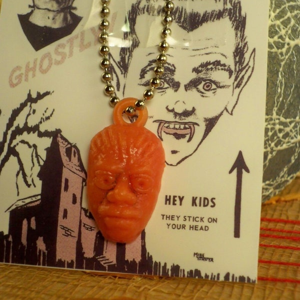 Vintage '60s Monster Fink Gumball Charm Keychain- Orange