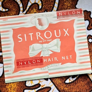 Vintage 1940s 50s Ladies Sitroux Nylon Hair Net Deadstock - Grey