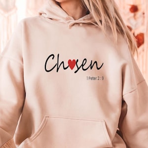Chosen Hoodie – 1 Peter 2:9 | Christian Hoodie for Women | Bible Verse Hoodie | Faith-Based Christian Apparel | Christmas hoodie