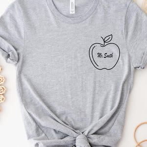 Custom Teacher Apple Shirt, Teacher Appreciation Tee ,Personalized Apple ,Name Tshirt Teacher Gift, Personalized Shirt Back To School