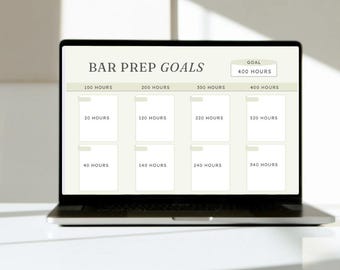 Bar Exam Prep Fortschrittsdiagramm - 400-Stunden-Tracker mit Abschnitten für Aufkleber und Belohnungen
