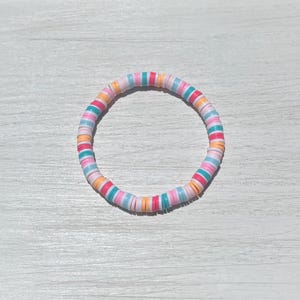 Sandy Sorbet - Bead Bracelet - Coastal Preppy  - Jewelry for Teen Girls - Summer Stackable Bracelet - Handmade Gift - Clay bead bracelets