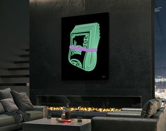 Neon Wad Leinwanddruck - Lebendige moderne Wandkunst für zeitgemäßes Wohndekor