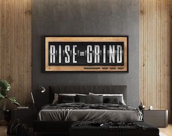 Inspirierende Rise And Grind Leinwand Wandkunst für Wohnkultur