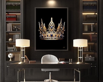 Queen Krone Leinwand Kunstdruck für Royalty Liebhaber Elegante Wanddekoration