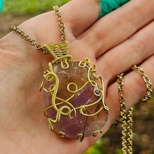 tumbled amethyst pendant