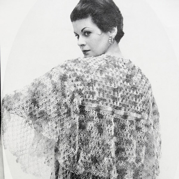 INSTANT PDF PATTERN 1950s Vintage Crochet Pattern Lacey Large 1930s Style Shawl Stole Wrap Scarf Perfect For Day or Evening Wedding