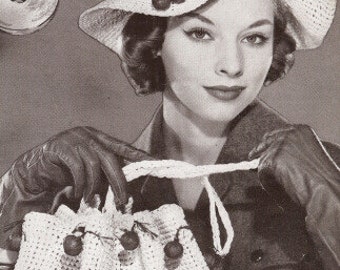 32 INSTANT PDF Vintage Pattern Book THIRTY Two Hats Bags Hiawatha Hats and Bags By Melina Book No. 115 Patterns for 32 Lovely Hats Purses