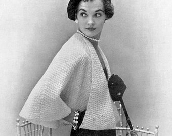 INSTANT PDF Vintage Knitting Pattern Unique Ladies Cape Jacket Shawl Sweater High Fashion Design Vintage Knit Crochet Pattern PDF