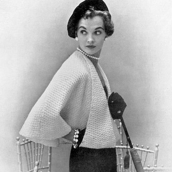 INSTANT PDF Vintage Knitting Pattern Unique Ladies Cape Jacket Shawl Sweater High Fashion Design Vintage Knit Crochet Pattern