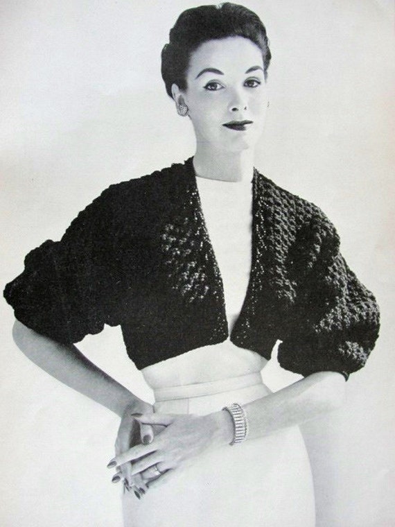 Buy INSTANT PDF Pattern1950s Beautiful Full Sleeved BOLERO Sweater Jacket Day or Evening Style Vintage Knitting Pattern Online in India Etsy