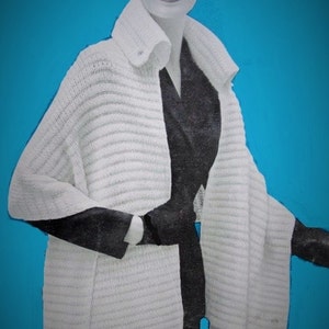 INSTANT PDF Knit Pattern 50s Elegant WING Collar Stole Wrap Day or Evening Knitting Crochet Pattern