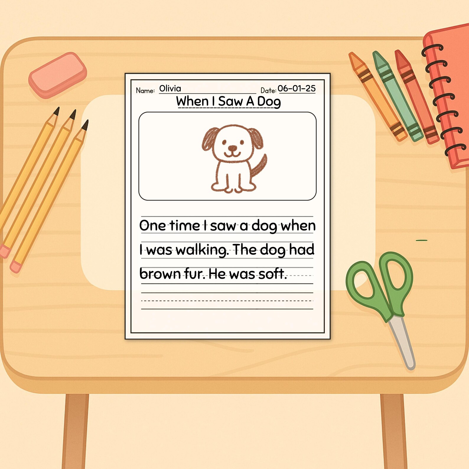 Printable Primary Writing Paper | Editable Lined Paper Template for ...