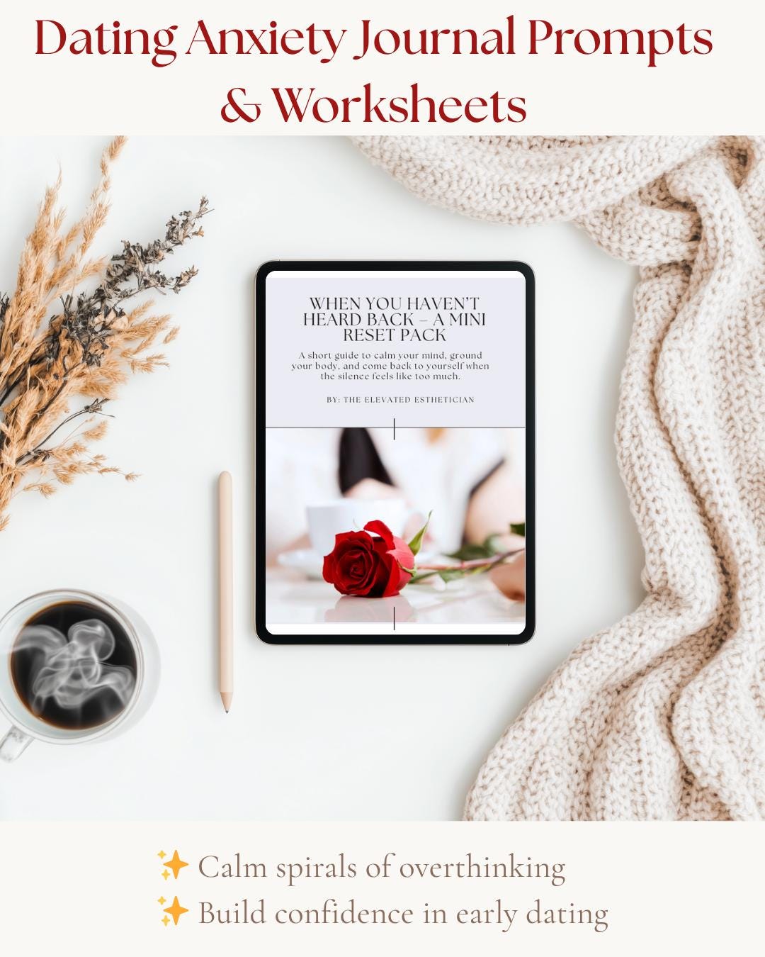 Dating Journal Prompts + Anxiety Worksheets – Mini Reset When You Haven ...