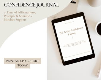 21-Day Confidence Journal: Self-Esteem & Affirmation Workbook (PDF Downloadable)