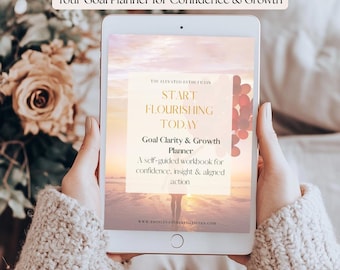 Goal Planner & Personal Growth Workbook PDF | 6-Module Self-Discovery, Mindset and Goal-Setting Journal for Women