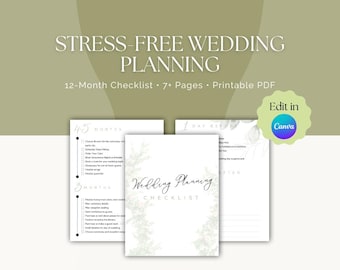 Wedding Planning Checklist | 12-Month Timeline (Printable PDF)