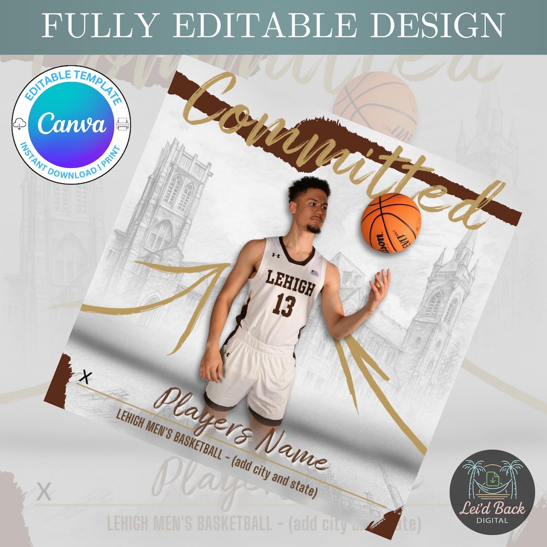 Editable Athletic Signing Day Template | Canva College Commitment Post ...