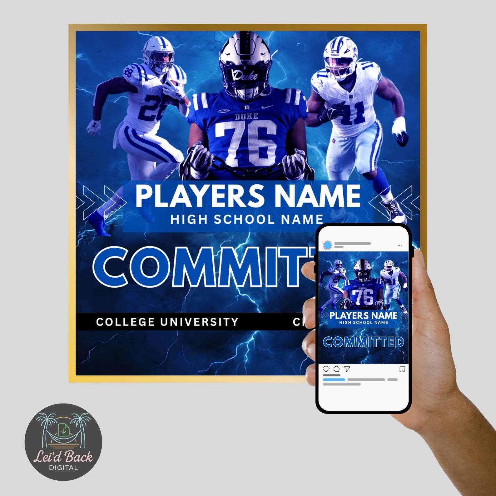 Editable College Commitment Template for Athletes | Canva Sports ...