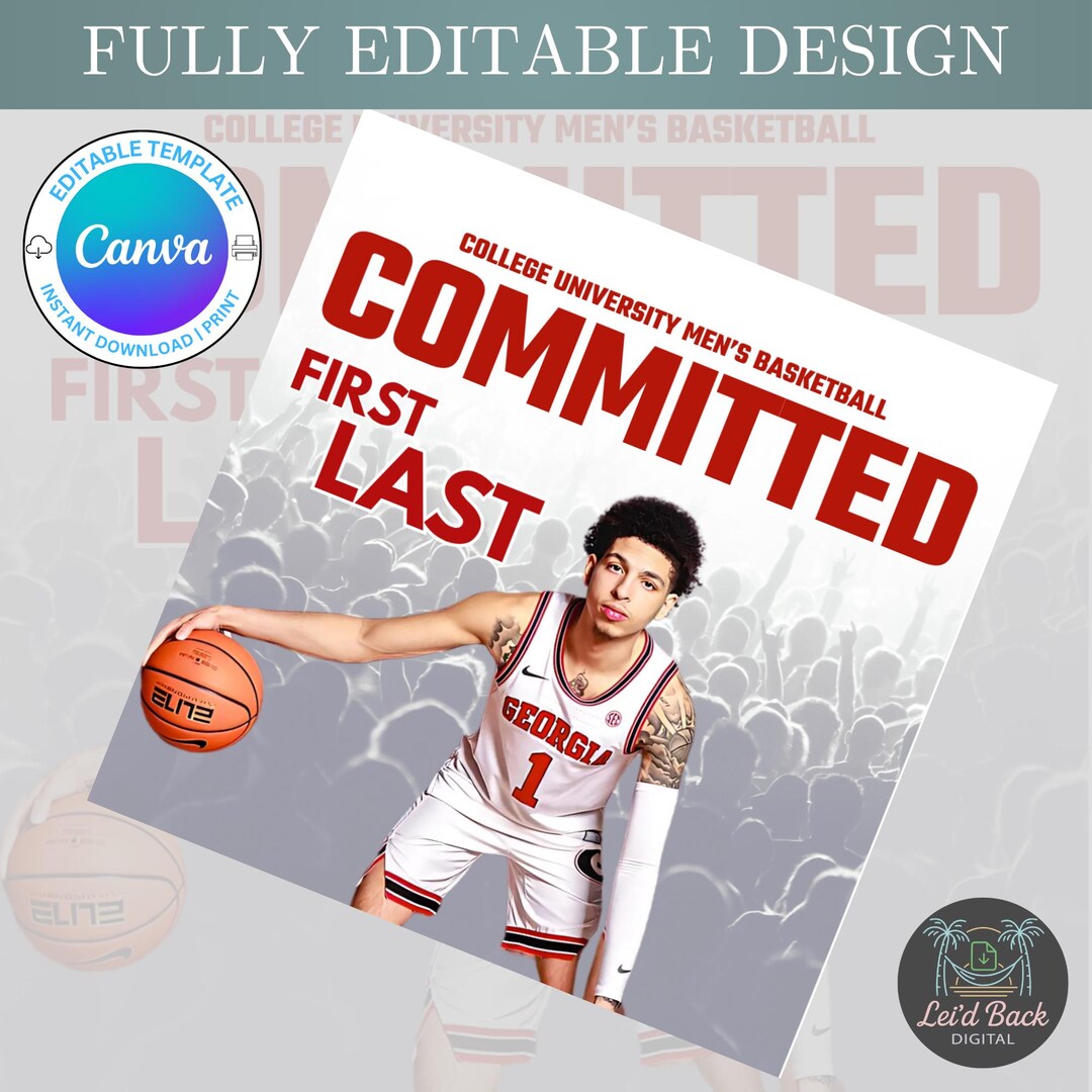 Custom College Signing Day Template | Editable Athlete Commitment ...