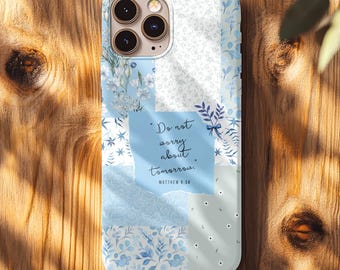 Floral Christian Phone Case: Inspirational Bible Verse, Scripture Cover