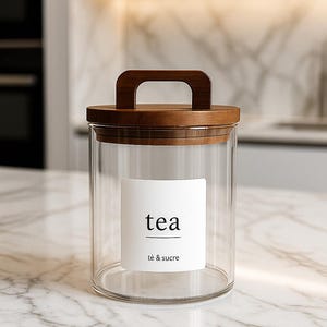 Tea Coffee Sugar Labels, Waterproof & Oil Resistant Kitchen Jar Labels, Perfect for Pantry Organisation, Canister Labels for Storage Jars