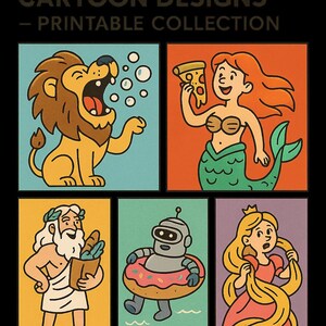 30 diseños cartoon irresistiblemente divertidos para decorar, imprimir o lucir