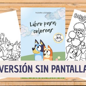 Libro para colorear infantil - PDF digital - Bluey y sus amigos