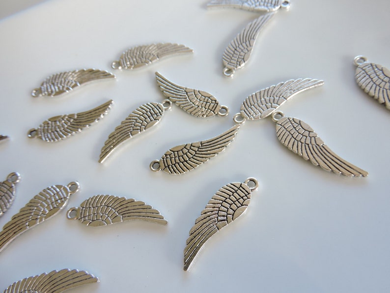6pcs Antique Silver Large Wing Charms Pendant Finding great for necklace Large Eagle Wing