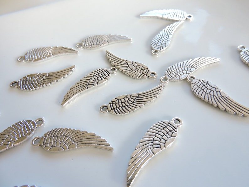 6pcs Antique Silver Large Wing Charms Pendant Finding great for necklace Large Eagle Wing