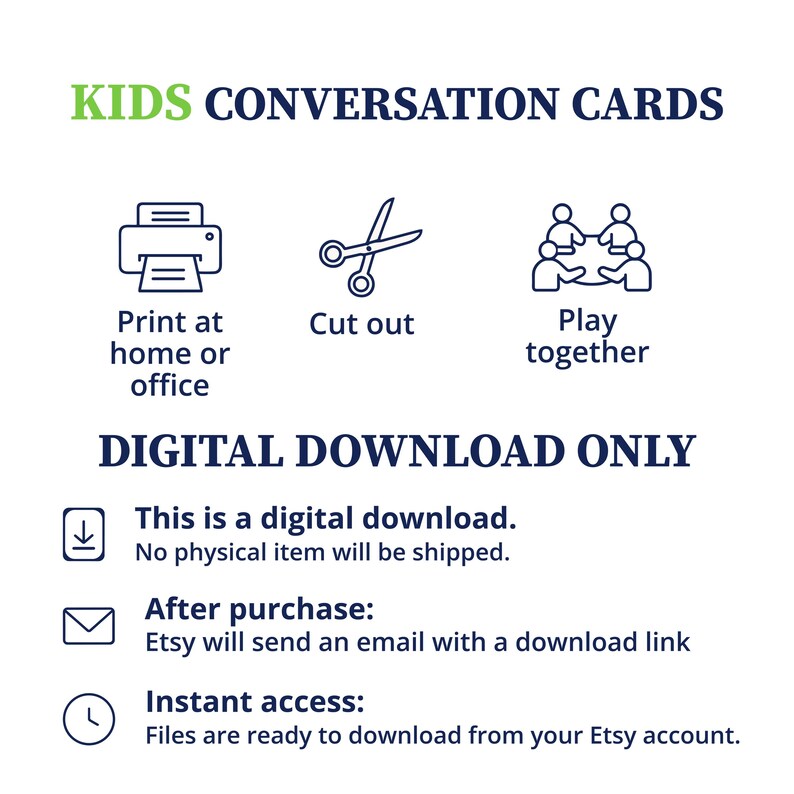 Printable Conversation Cards for Kids: Fun Family Talking Game (PDF ...
