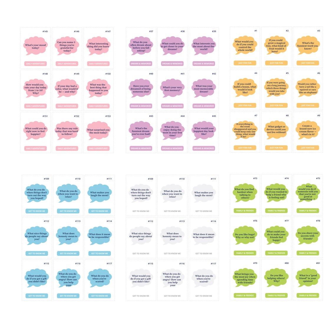 Printable Conversation Cards for Kids: Fun Family Talking Game (PDF ...